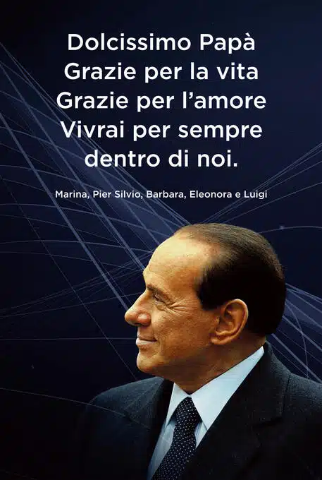 Berlusconi: i figli, vivrai sempre dentro di noi