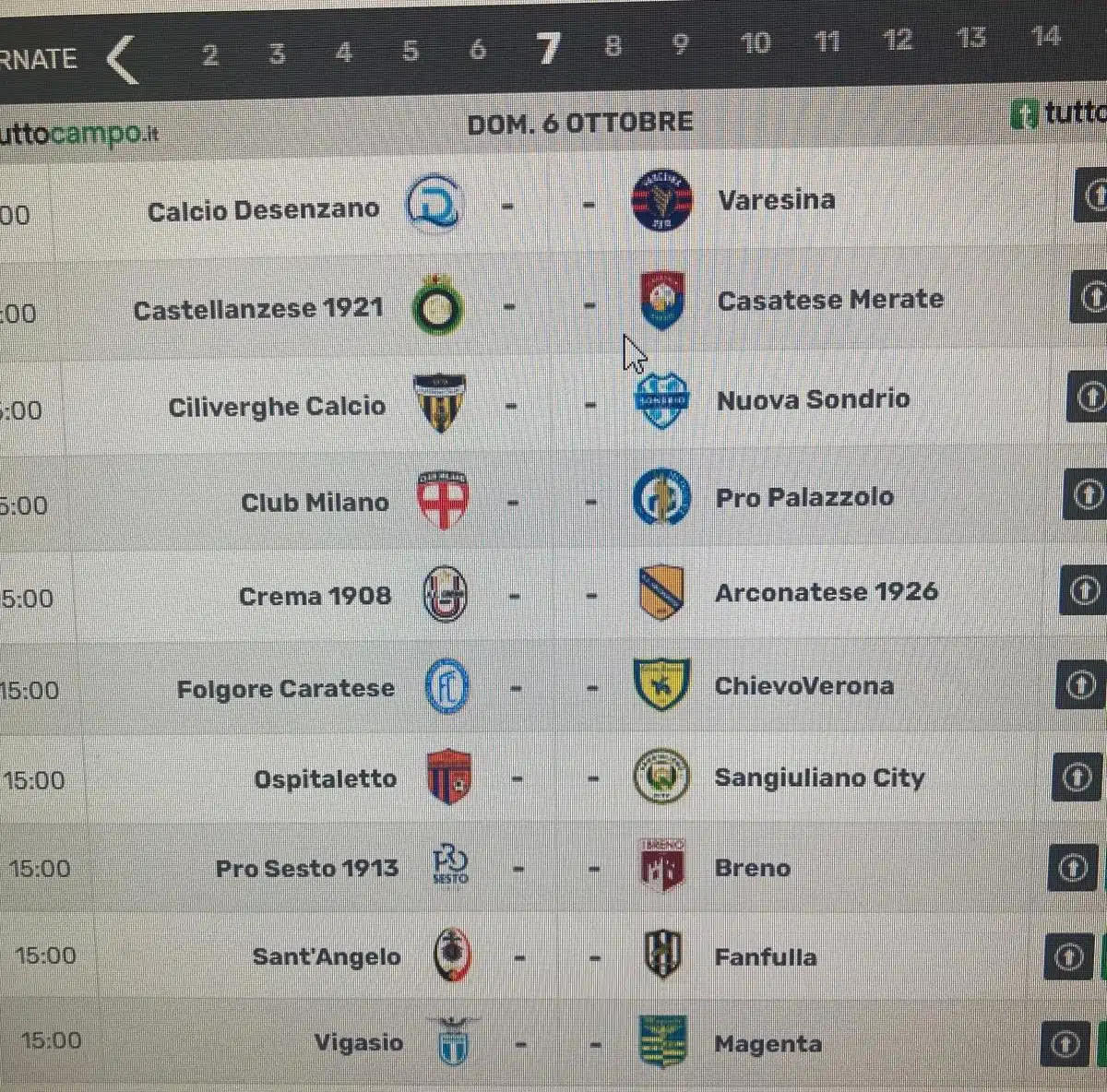 PROSSIMO TURNO serie D