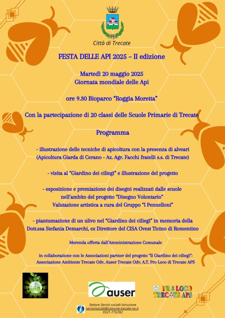Trecate: il 20 Maggio Giornata Mondiale delle Api al bioparco e nel giardino dei ciliegi