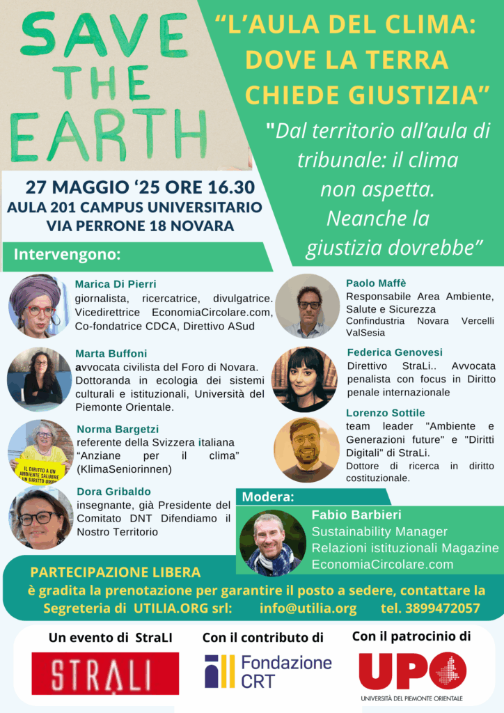 Università di Novara. Una tavola rotonda per dare voce alla Terra, tra diritto e responsabilità sociale