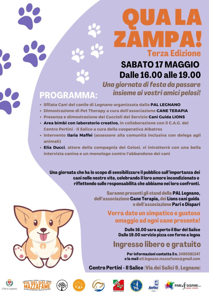 Legnano: sabato 17 maggio la “Festa del cane” al Centro Pertini – Il Salice