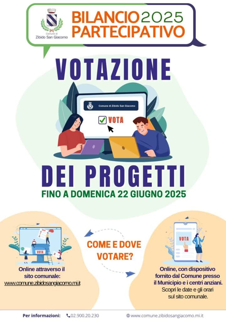 Zibido San Giacomo. Per il Bilancio partecipativo, si vota fino al 22 giugno