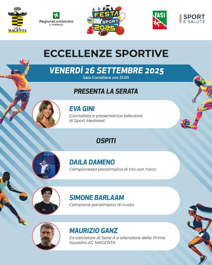 Magenta, il 26 settembre torna la festa delle “Eccellenze Sportive”