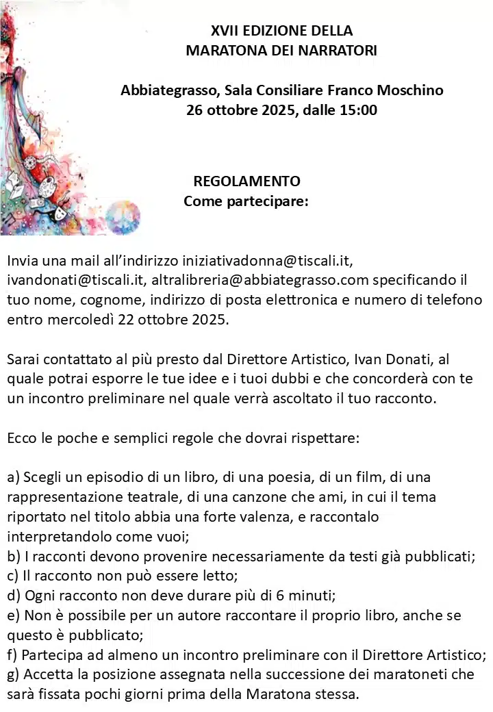 Maratona dei narratori_Il regolamento
