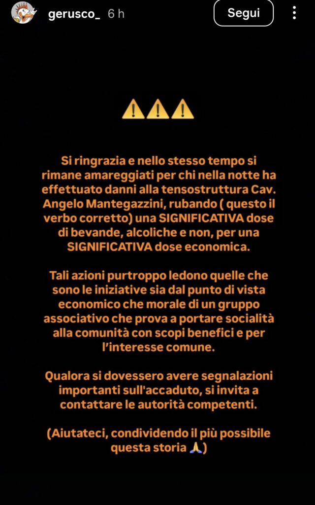 Robecco, inqualificabile furto al Gerusco: solidarietà e richiesta di maggiore sicurezza