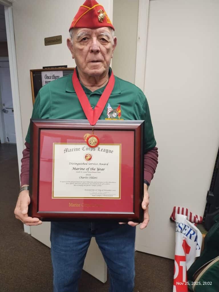 Charlie Oldani, originario di Marcallo: Marine dell’Anno tra i Veterani di San Louis