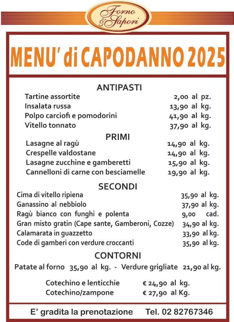 Abbiategrasso: per Natale e Capodanno venite al Forno & Sapori di Pier Maria Magnaghi