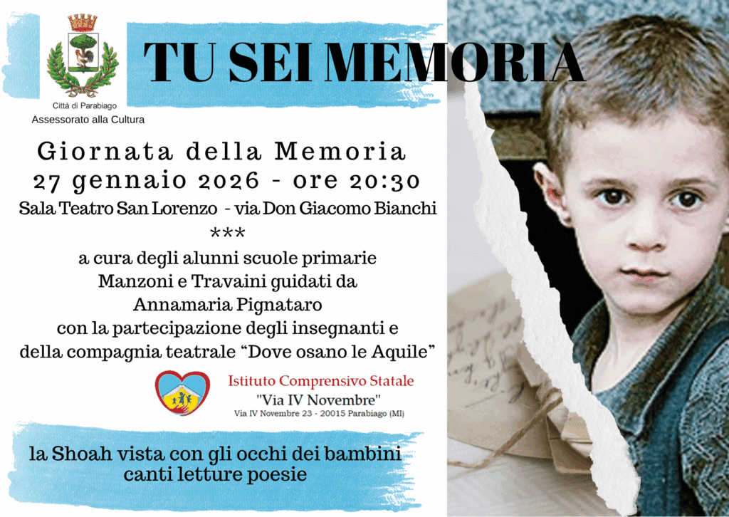 “Tu sei Memoria, la Shoah vista con gli occhi dei bambini” a Parabiago