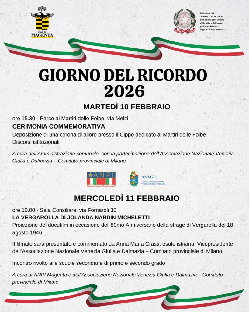 Magenta onora il Giorno del Ricordo