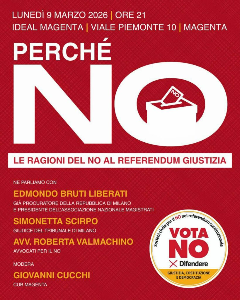 Magenta, referendum: un evento per dire ‘no’ con il professor Edmondo Bruti Liberati