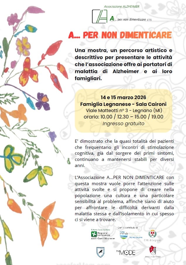 Legnano, Alzheimer: “A ….per non dimenticare”