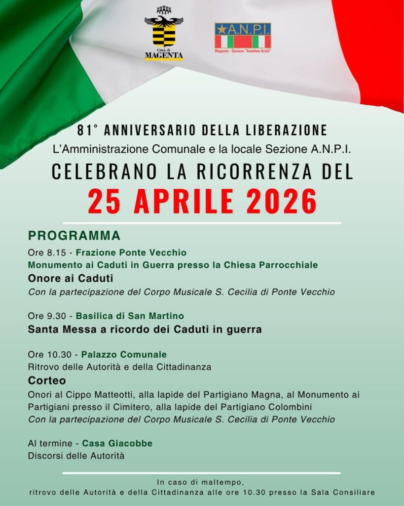 Magenta e le celebrazioni per il 25 Aprile: tutto pronto