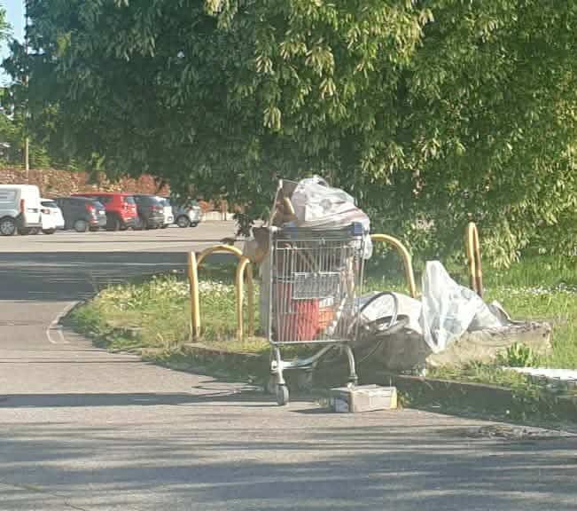 Magenta: volontari ripuliscono il parco di via Bernini, ma il cumulo di rifiuti è ancora lì