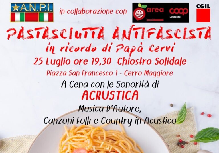 Memoria, condivisione e futuro: torna la Pastasciutta Antifascista nell’Alto Milanese