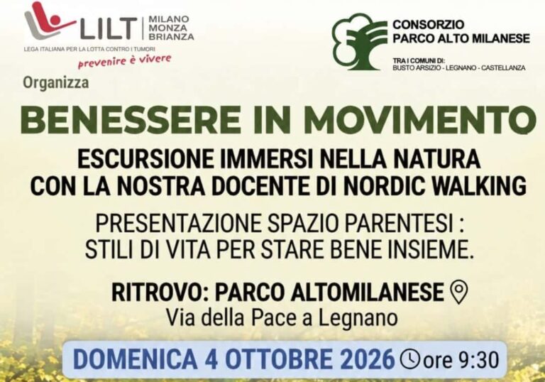 LILT Legnano, domenica 4 ottobre “Benessere in movimento”