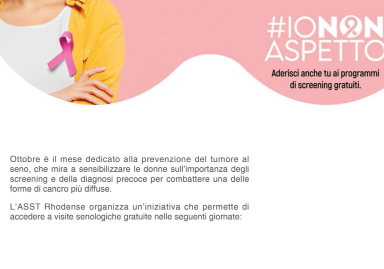ASST Rhodense: la prevenzione scende in piazza per l’ottobre rosa